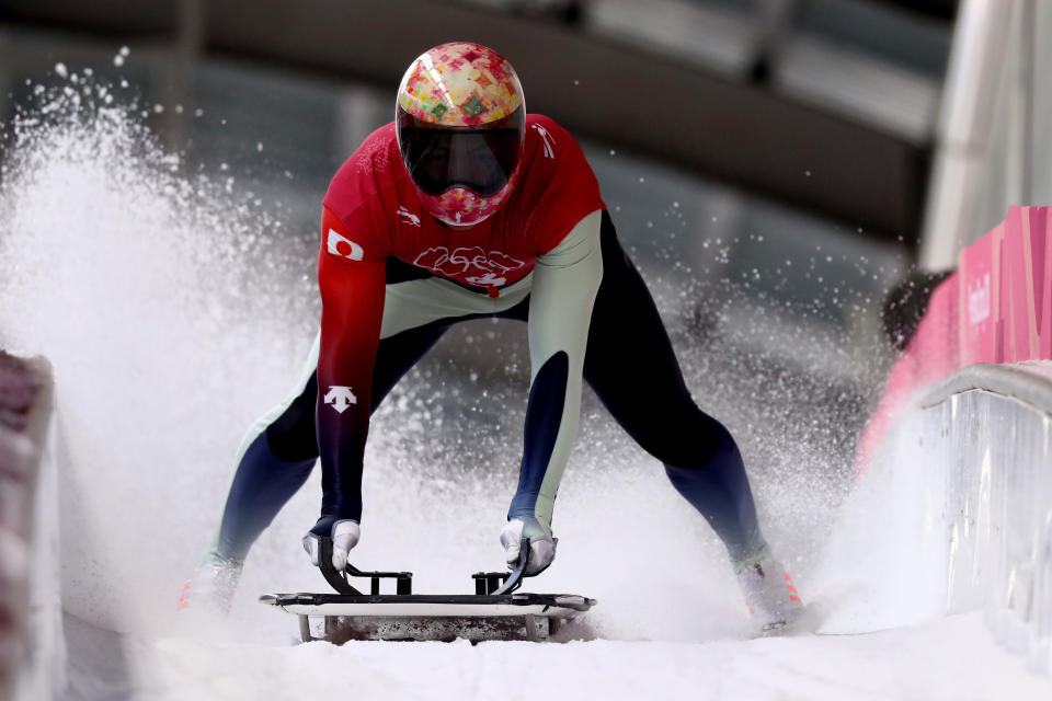 <p>A bit of an abstract design, but cool nonetheless for Japan’s Hiroatsu Takahashi, whose first run checked in at 52 seconds. </p>