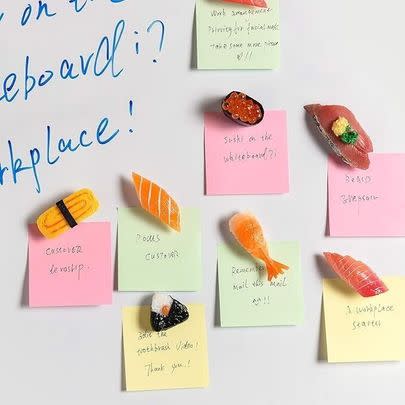 Or a set of colorful sushi magnets that guests may think are a little fishy