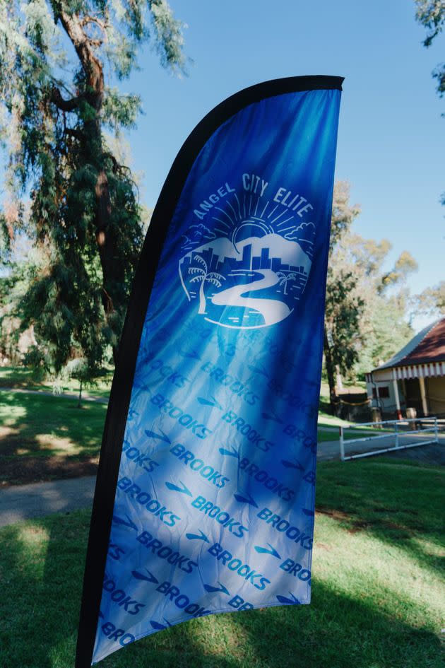 The Angel City Elite team sign at Griffith Park in Los Angeles. (Photo: Nolwen Cifuentes)