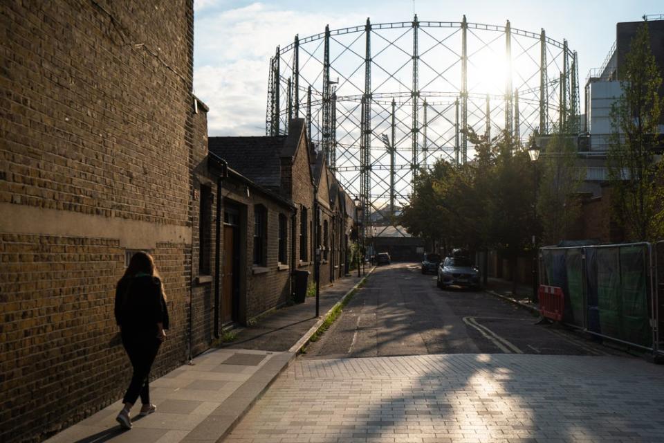 General view of a disused gas holder in central London. Now the glass industry says its cost could rocket (PA) (PA Wire)