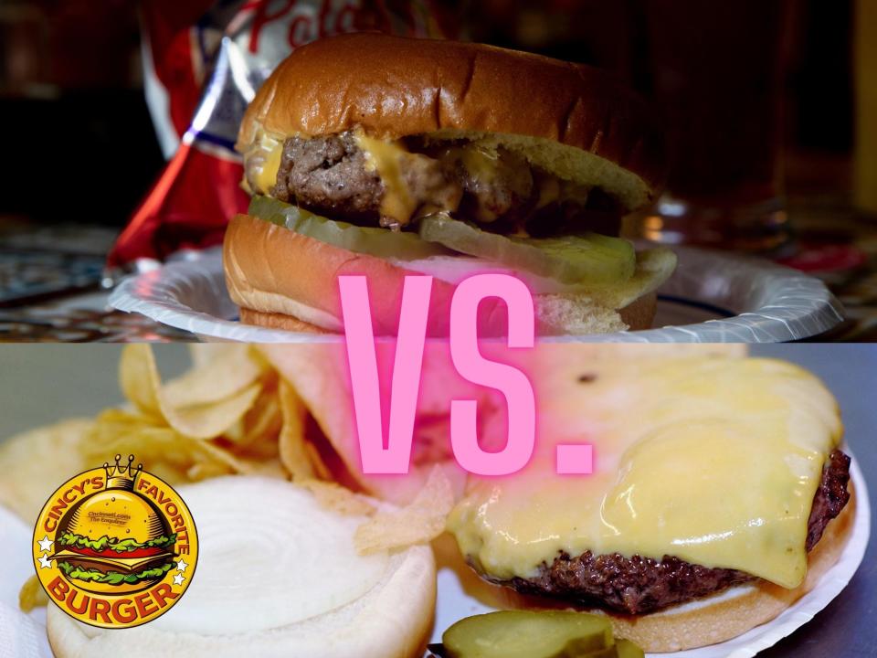 Herb & Thelma's (top bun) faced off against Quatman Cafe (bottom bun) for the Cincinnati's Favorite Burger title.