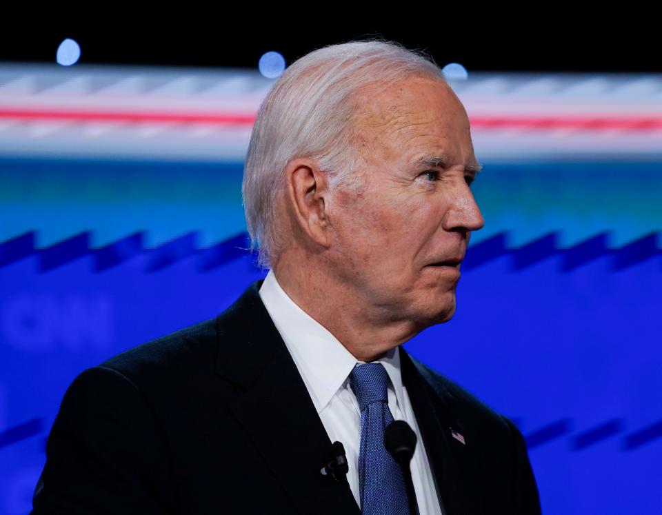 President Joe Biden during the CNN President Debate in Atlanta on June 27, 2024