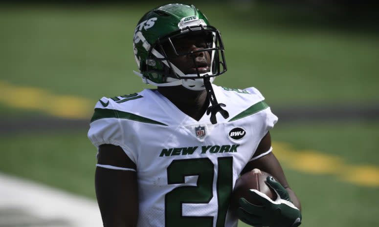 New York Jets running back Frank Gore on Sunday.