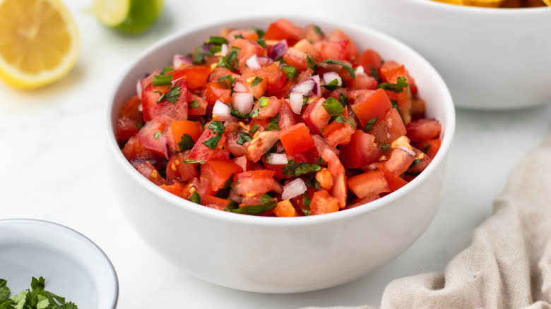 Tomato salsa in a bowl