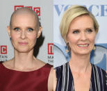 <p>The ‘Sex In The City’ actress shaved her head in 2012 to play the role of a cancer patient in a play. <i>[Photo: Getty]</i></p>