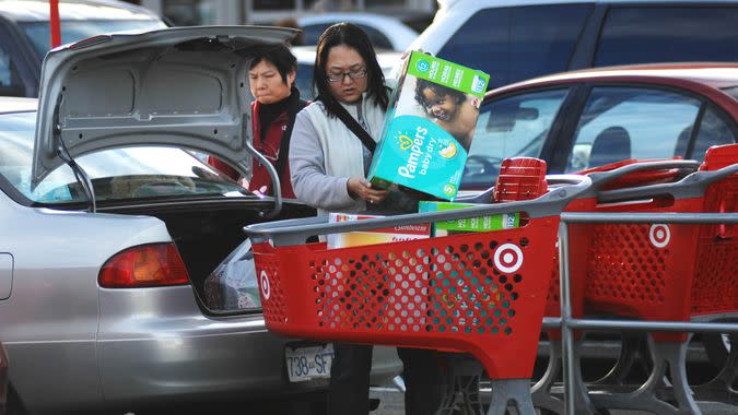 target customers shop for diapers