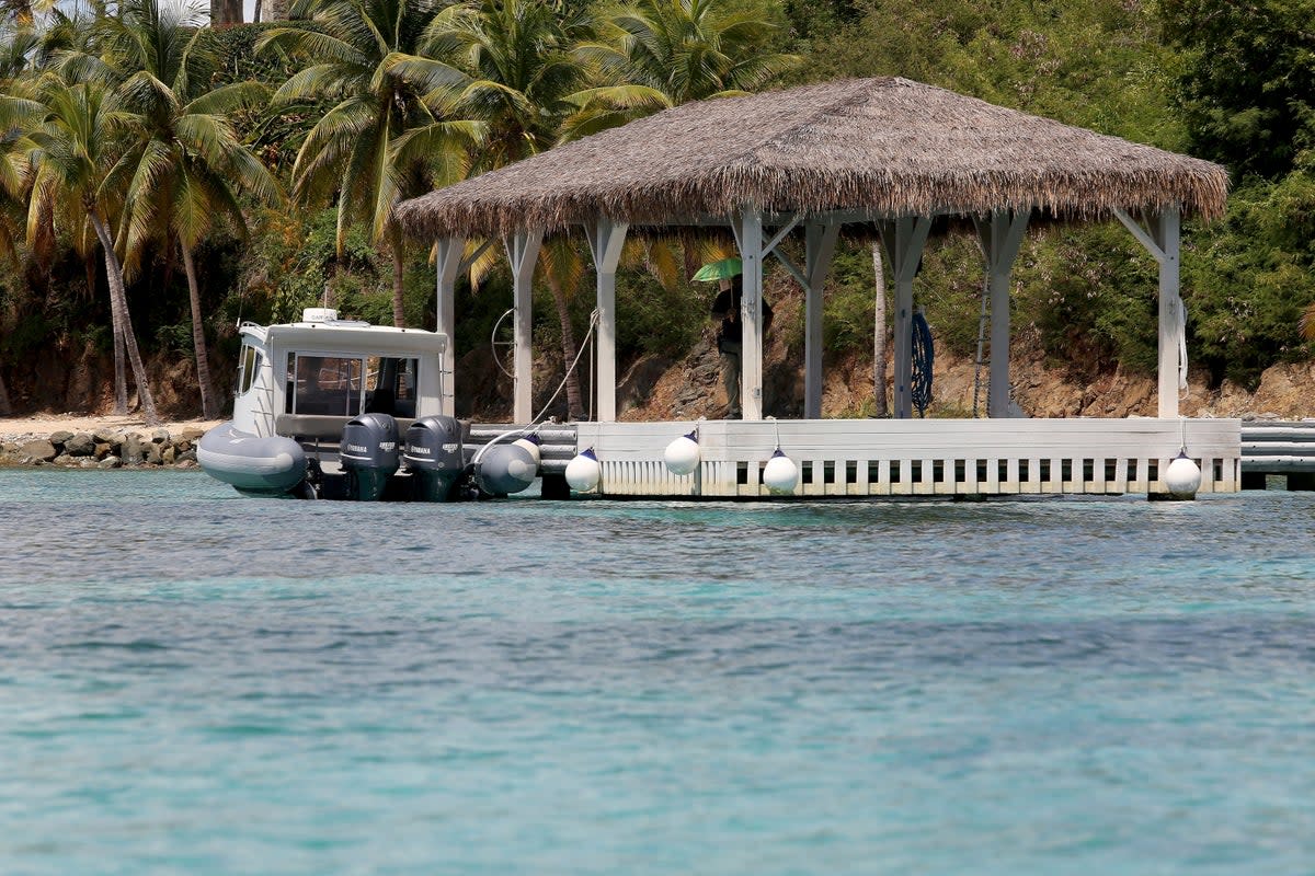 A gazebo pictured on Little St James back in 2019 (AP)