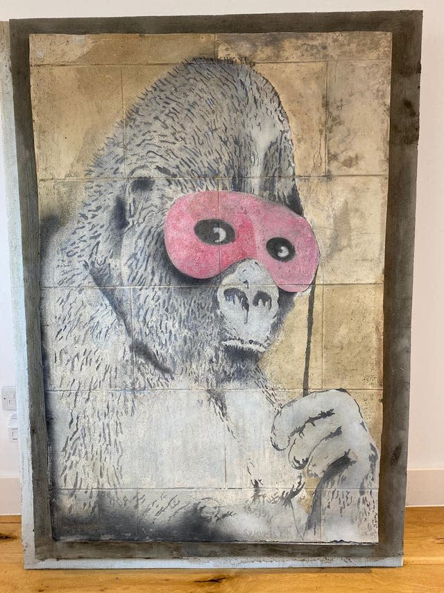 Gorilla In A Pink Mask, an early Banksy artwork