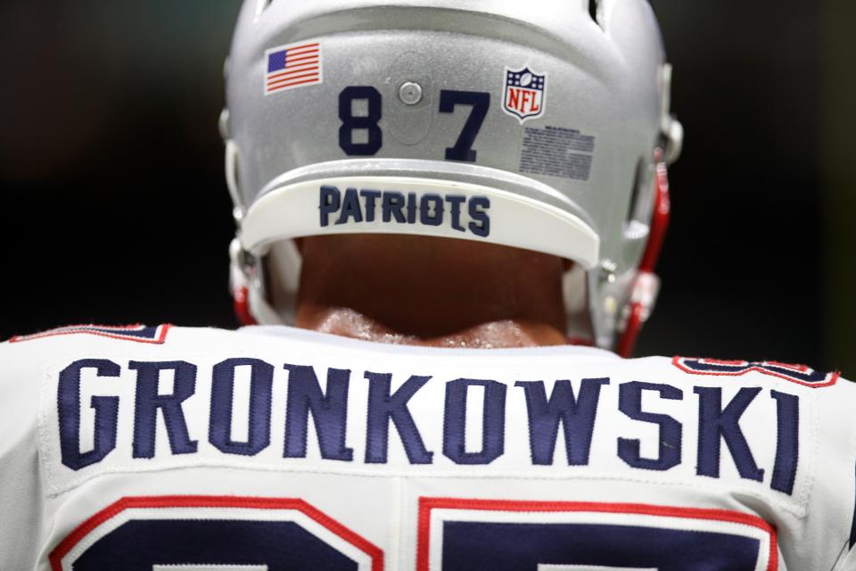 Rob Gronkowski will miss Monday's game against the Miami Dolphins due to suspension. (Getty Images) 
