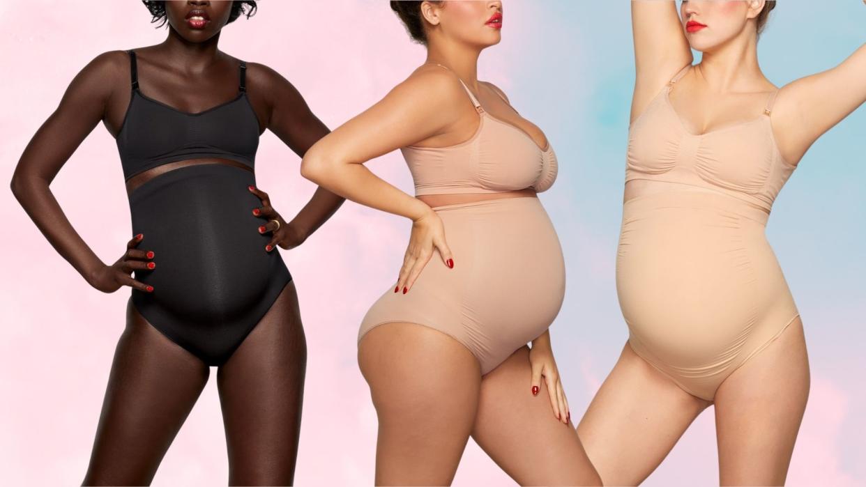 Why one new mom wishes she had Kim Kardashian's maternity line of shapewear during her pregnancy. Images via Skims. 