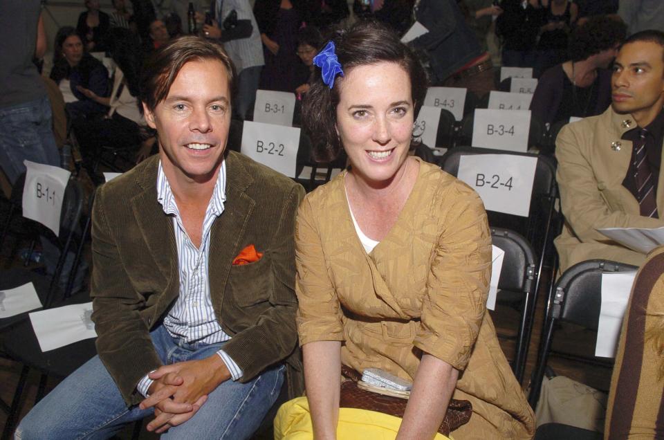 Andy Spade and Kate Spade appear at the Three As Four show during New York Fashion Week in September 2007. (Photo: Gustavo Caballero via Getty Images)