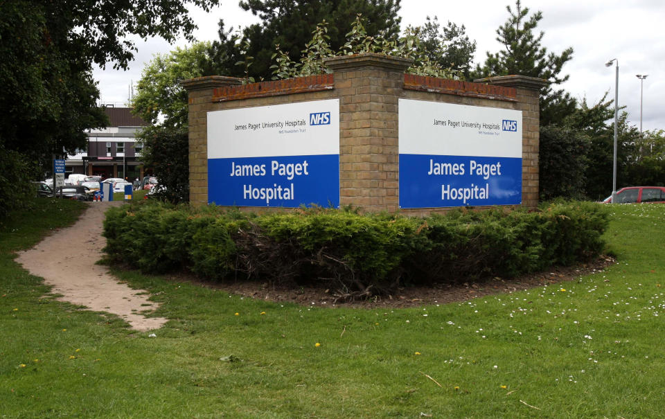 The James Paget University Hospital in Gorleston, Norfolk.