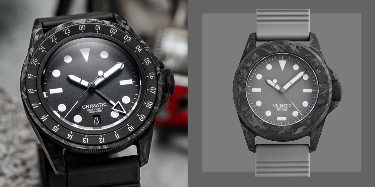 hodinkee unimatic forged carbon fiber watches