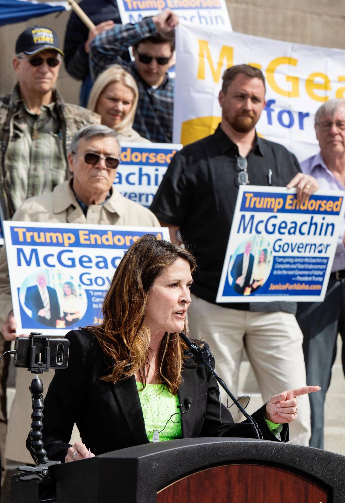 Gubernatorial candidate Lt. Gov. Janice McGeachin hosts a press conference announcing her platform in March of 2022.