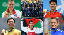 <p>There were many historical firsts at these games, but for the countries (or territories) of Puerto Rico, Fiji, Singapore, Vietnam, Jordan and Kosovo, a special congratulations is in order as their firsts were golden. They earned their first-ever gold medals, with some being the first medals EVER for the country. (Getty Images/AP/Reuters) </p>