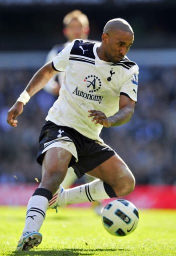 Tottenham Hotspur's Jermain Defoe, seen here in action during their English Premier League match vs West Ham United at White Hart Lane in north London, on March 19. Spurs have an awkward home tie against Stoke on Saturday, knowing that only a victory will do as they attempt to keep pace with fourth-placed Chelsea, who are a healthy five points clear of their London rivals