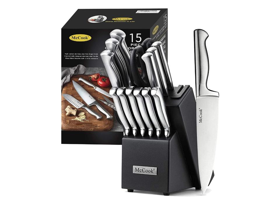 A stainless steel knife set from McCook