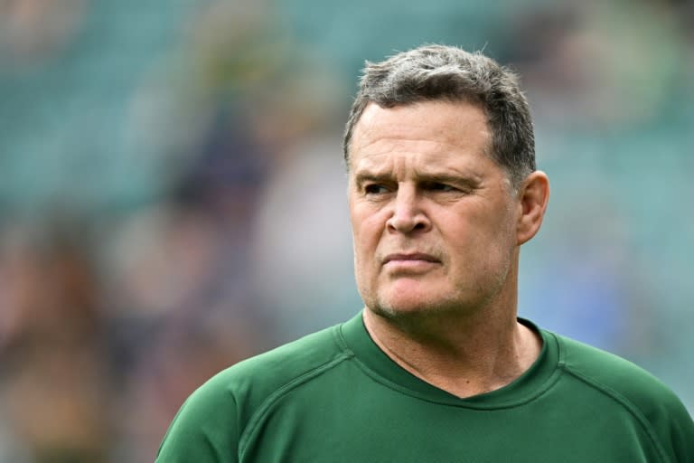 Rassie Erasmus has coached <a class="link " href="https://sports.yahoo.com/soccer/teams/south-africa-women/" data-i13n="sec:content-canvas;subsec:anchor_text;elm:context_link" data-ylk="slk:South Africa;sec:content-canvas;subsec:anchor_text;elm:context_link;itc:0">South Africa</a> to victory over every top 10 rugby nation except <a class="link " href="https://sports.yahoo.com/soccer/teams/republic-of-ireland-women/" data-i13n="sec:content-canvas;subsec:anchor_text;elm:context_link" data-ylk="slk:Ireland;sec:content-canvas;subsec:anchor_text;elm:context_link;itc:0">Ireland</a>. (Glyn KIRK)