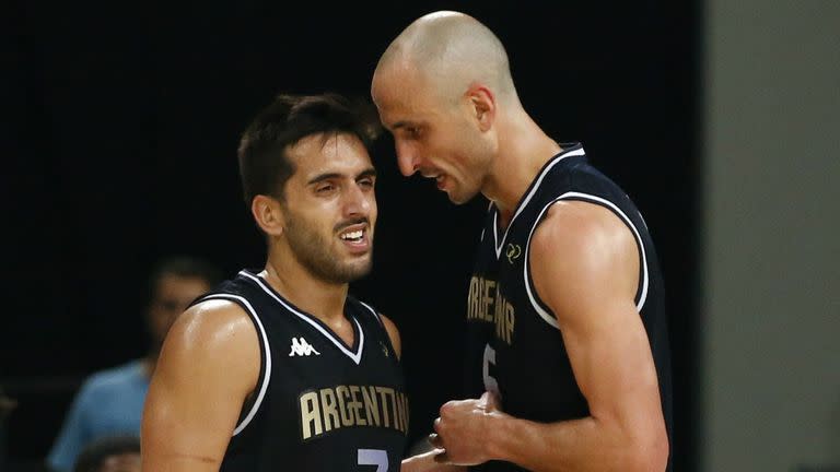 Campazzo y Ginóbili, juntos en Río 2016. El bahiense confía en el base que actualmente juega en Murcia