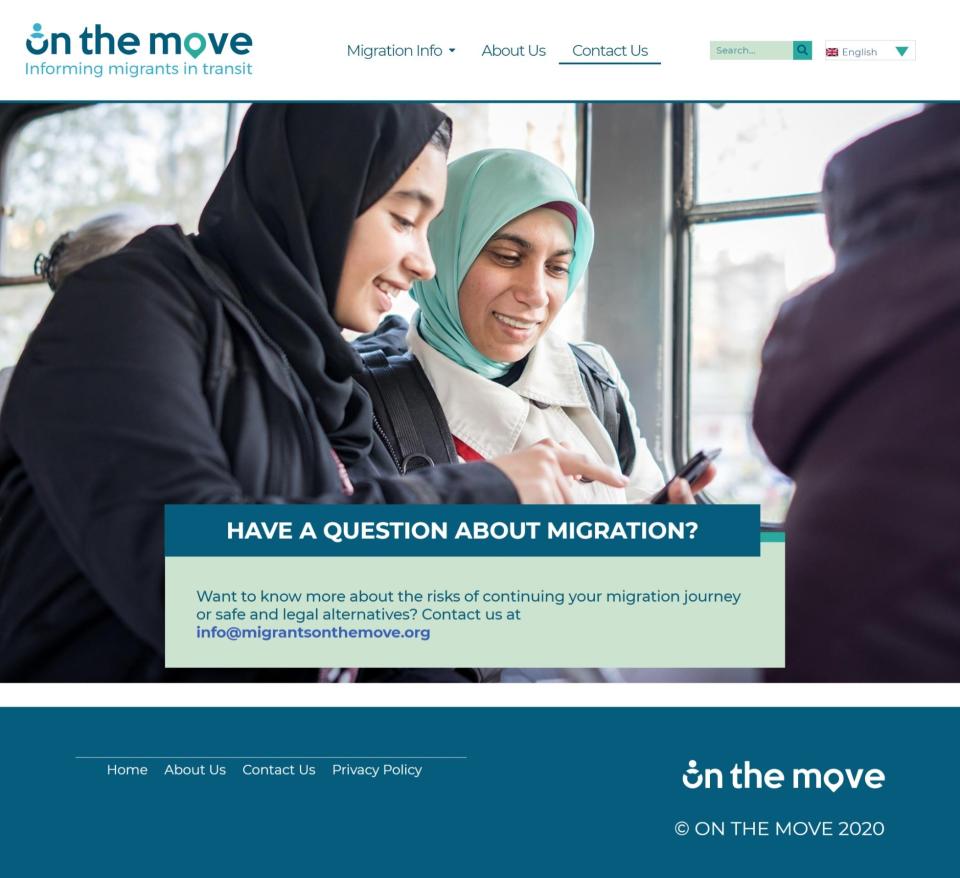 The ‘contact us’ section of the Home Office’s On The Move website (screengrab)