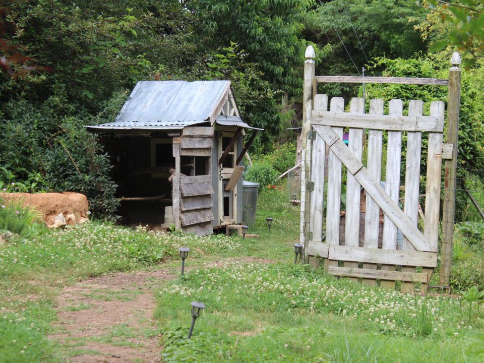 tiny house chicken coop and garden