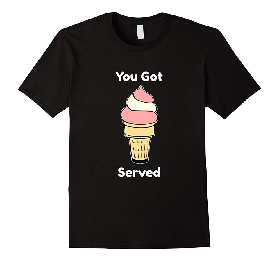 T-shirt, Clothing, Ice cream cone, Soft Serve Ice Creams, Frozen dessert, Ice cream, Cartoon, Sleeve, Top, Dairy, 