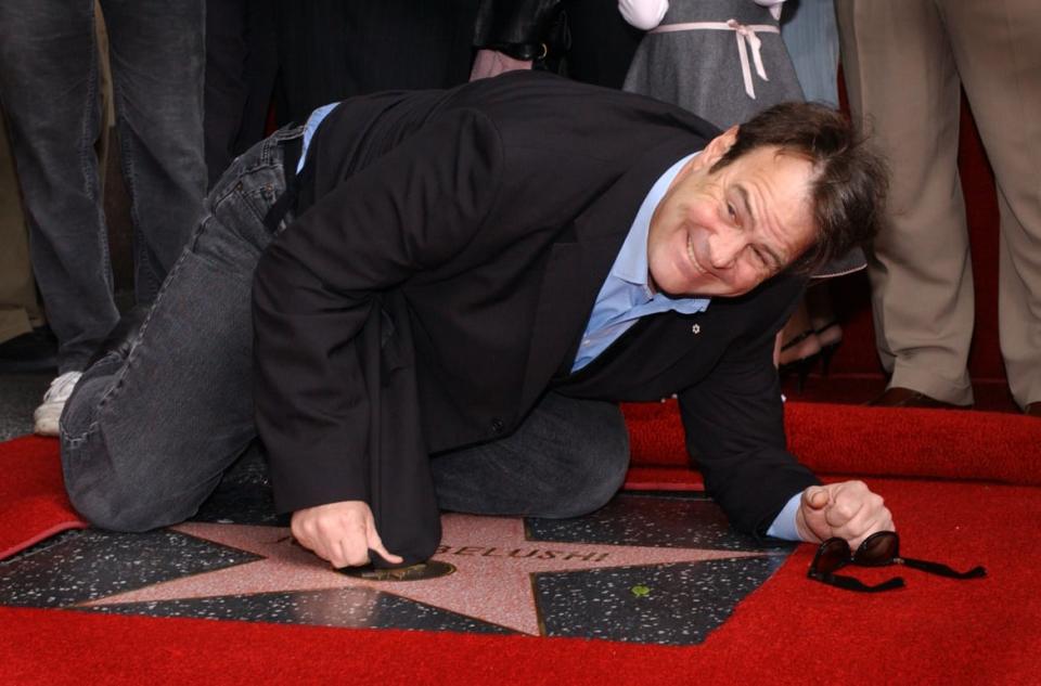 <div class="inline-image__caption"><p>Dan Aykroyd attends the ceremony posthumously honoring actor/comedian John Belushi with a star on the Hollywood Walk of Fame in Hollywood, California. </p></div> <div class="inline-image__credit">Vince Bucci/Getty</div>