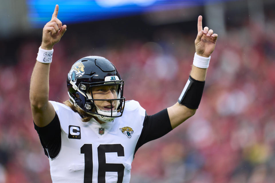 Trevor Lawrence and the Jaguars took a big step forward last season. (Photo by Cooper Neill/Getty Images)