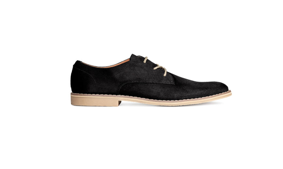 <p>Derby shoes, $40, <a rel="nofollow noopener" href="http://www.hm.com/us/product/58641?article=58641-A" target="_blank" data-ylk="slk:hm.com;elm:context_link;itc:0;sec:content-canvas" class="link ">hm.com</a> </p>