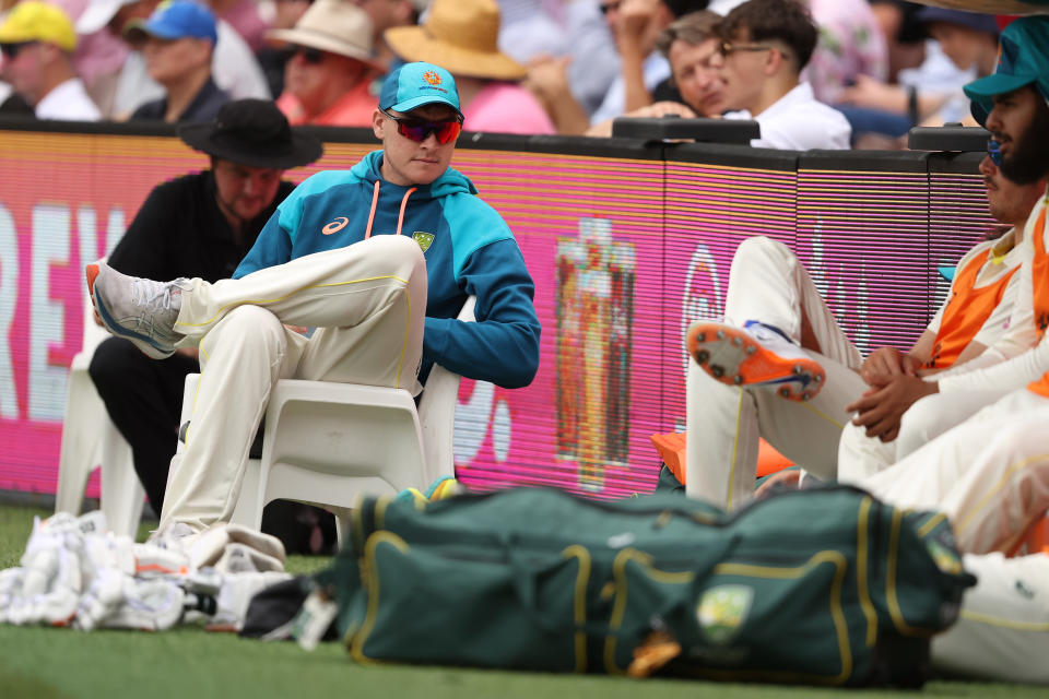 Matt Renshaw, pictured here on the boundary rather than with his teammates at the SCG.