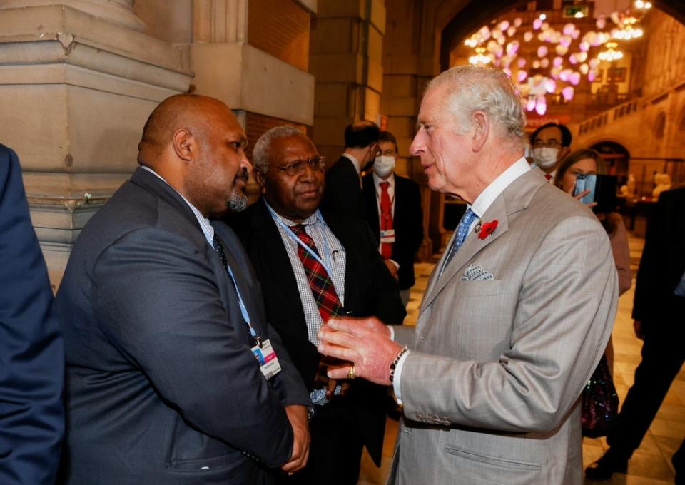 The Prince of Wales meets with Papua New Guinea’s chief negotiators (Phil Noble/PA) (PA Wire)