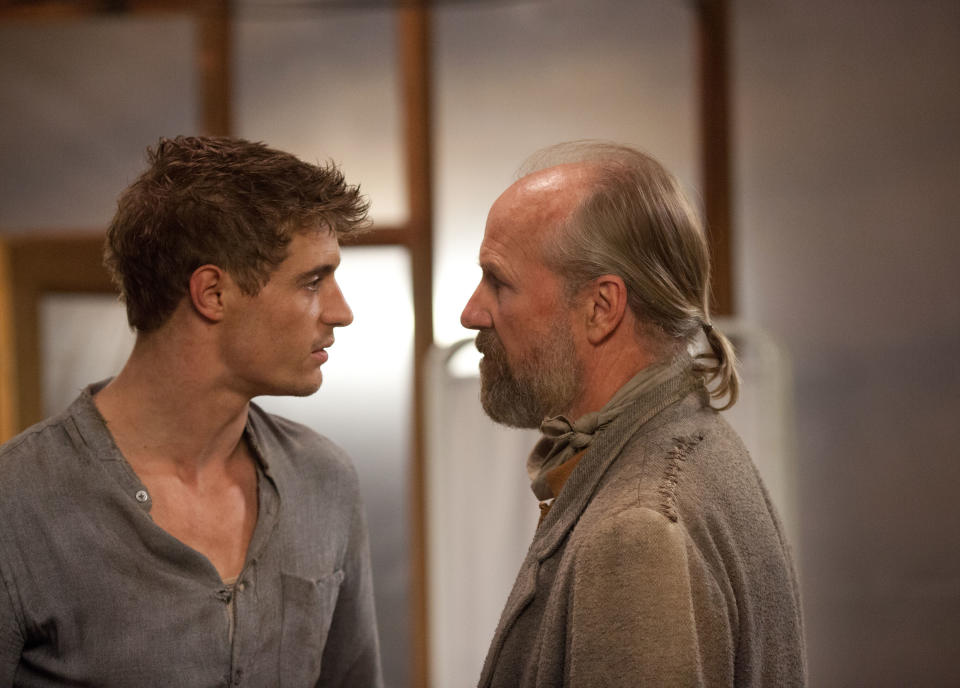 This film image released by Open Road Films shows Max Irons, left, and William Hurt in a scene from "The Host." (AP Photo/Open Road Films, Alan Markfield)