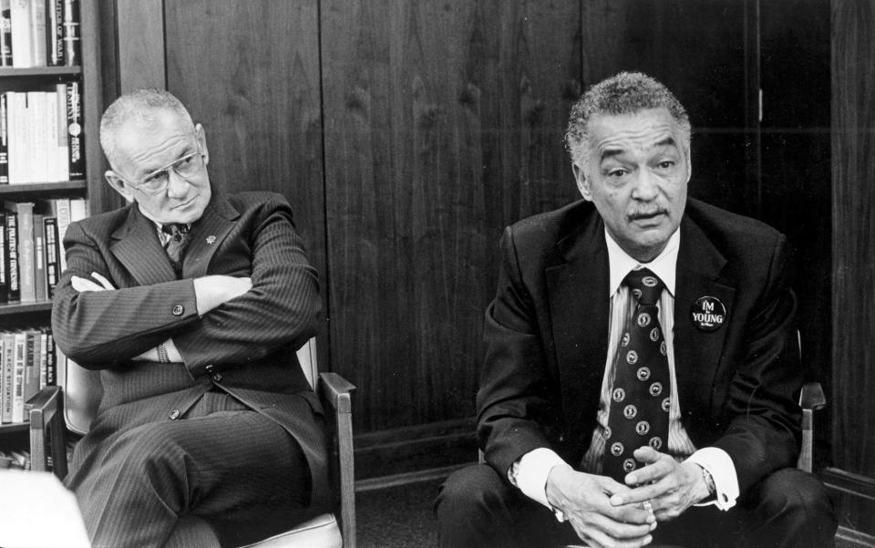 State Sen. Coleman Young and Police Commissioner John Nichols emerged from a heated primary in September 1973 to compete in the general election to be Detroit's mayor.