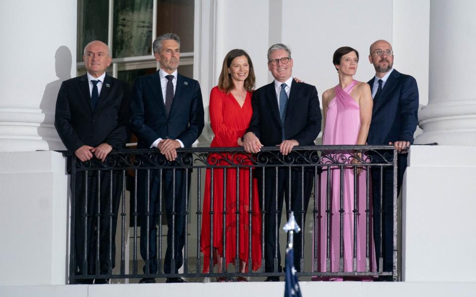 Lady Starmer wore a £320 Labour red dress from French retailer The Kooples for a ceremony at the White House