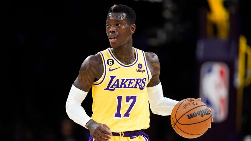 ▲Dennis Schroder今攻下26分。湖人克服兩大主力LeBron James和Anthony Davis缺陣的劣勢取勝。（圖／美聯社／達志影像）