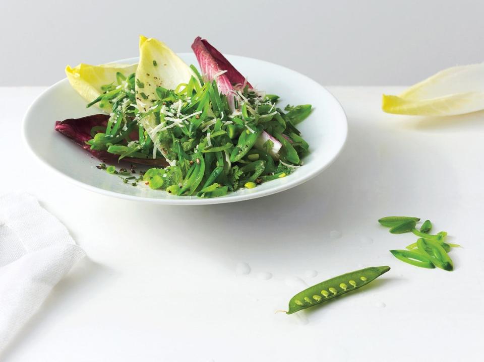 Endive & Snap Pea Salad with Parmesan Dressing