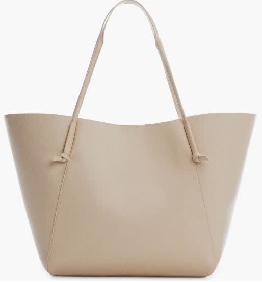 Mango Knot Handle Faux Leather Shopper Bag