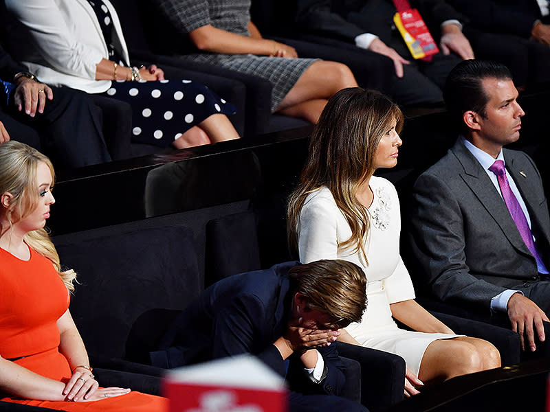 Donald Trump's Lookalike Son Barron Trump, 10, Couldn't Stop Yawning at RNC| 2016 Presidential Elections, Republican National Convention, Politics and Current Events, Barron Trump, Donald Trump, Donald Trump Jr., Ivanka Trump, Melania Trump