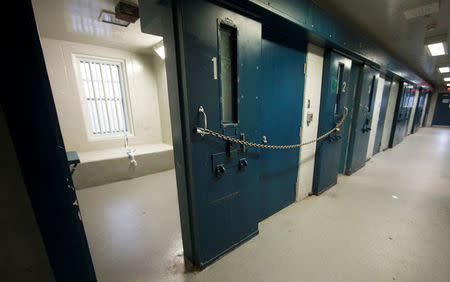 FILE PHOTO: Segregation cells are seen at the Kingston Penitentiary in Kingston, Ontario, Canada October 11, 2013. REUTERS/Fred Thornhill/File Photo