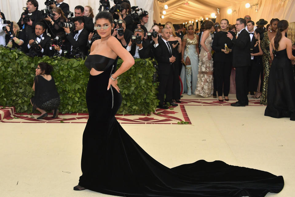 Kylie Jenner arrives at the 2018 Met Gala in New York. Source: Getty