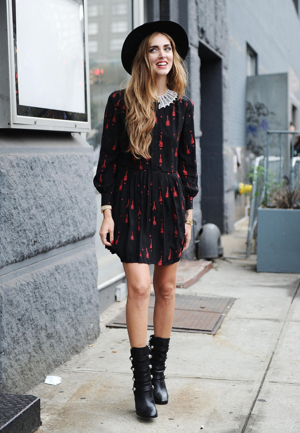 Chiara Ferragni in Saint Laurent at New York Fashion Week.