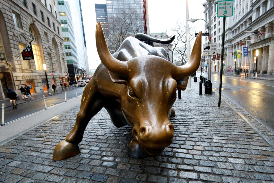 The Wall Street bull is seen in the financial district in New York, U.S., March 7, 2017. REUTERS/Brendan McDermid