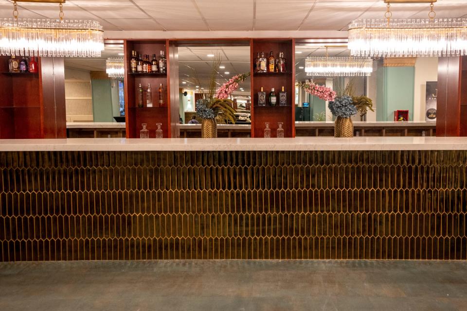 The recently renovated Terrace Hall in Newark Symphony Hall was decorated to match the original Art Deco style. One of two bars is shown on Thursday, September 21, 2023.