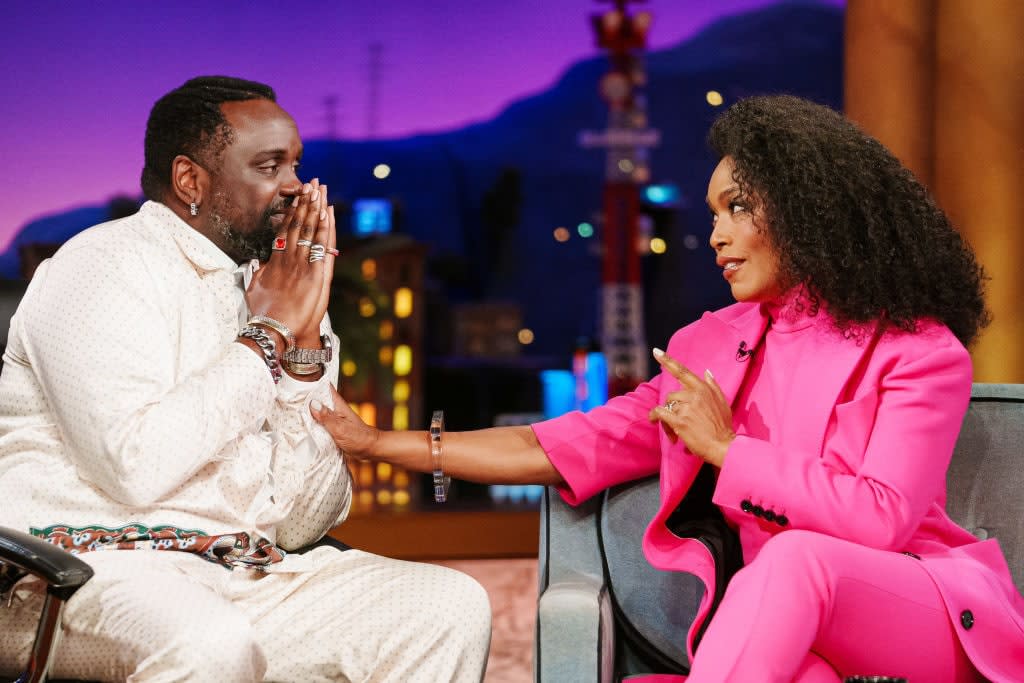 Angela Bassett and Brian Tyree Henry appear on the The Late Late Show with James Corden on January 18, 2023.(Photo by Terence Patrick/CBS via Getty Images)