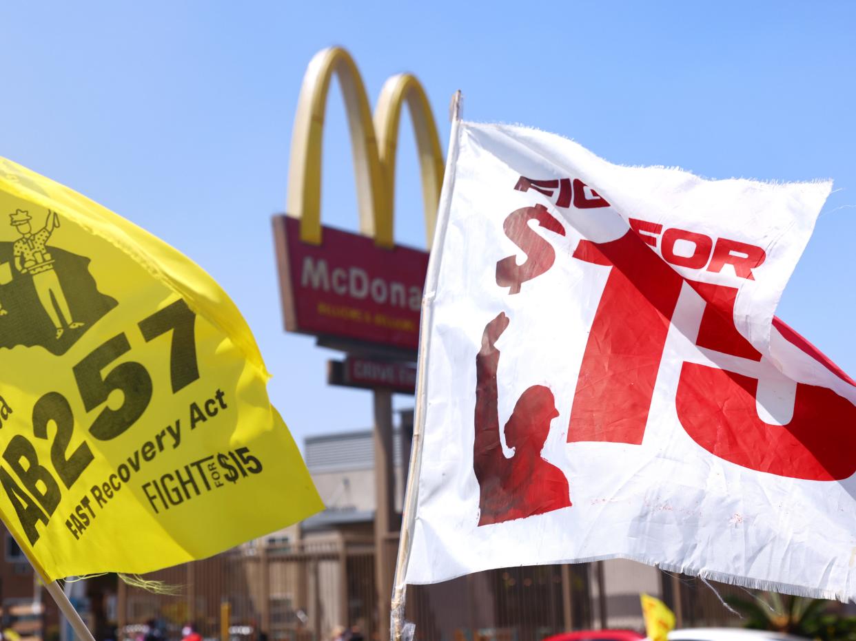 California fast food bill AB 257 protest