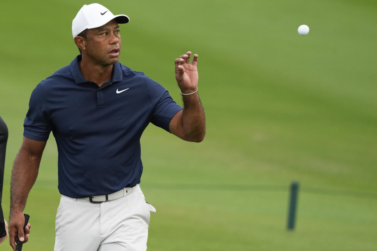 Tiger Woods returns to the course this week. (AP Photo/Fernando Llano)