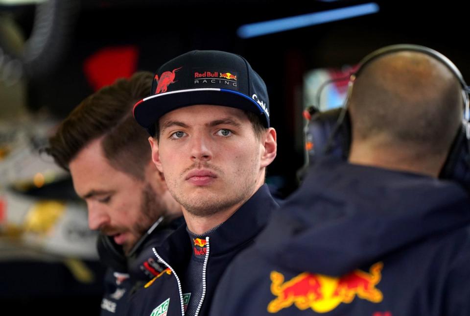 Max Verstappen currently leads the World Championship by 104 points (PA)