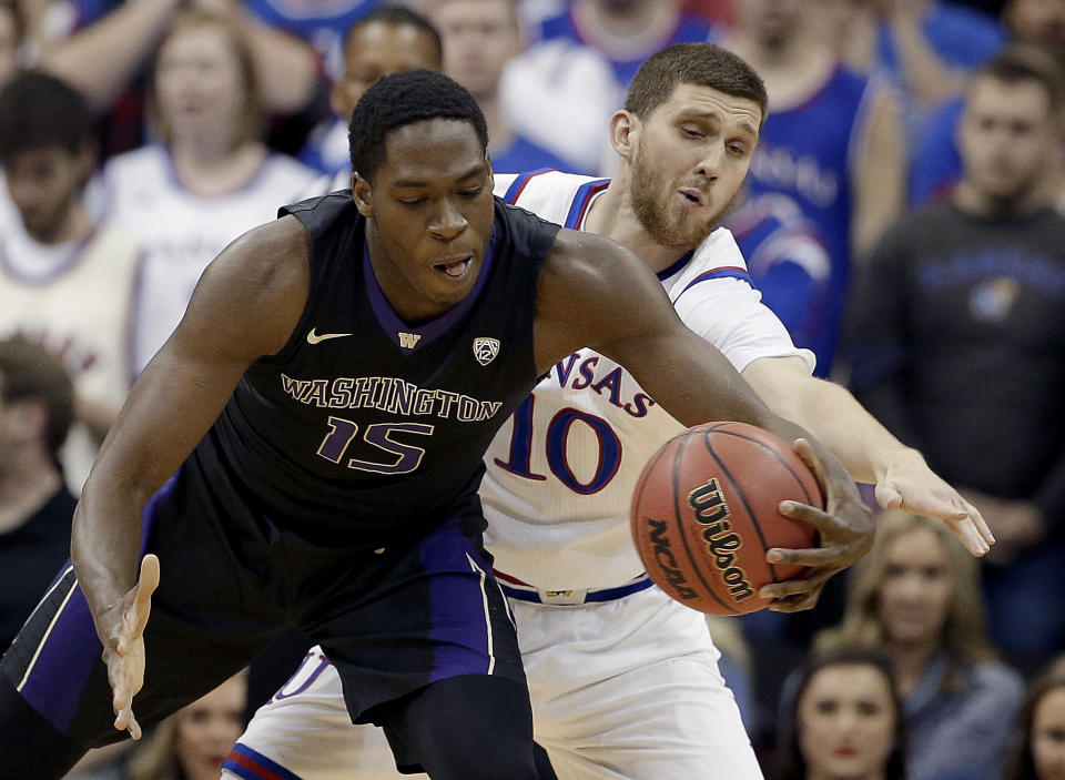 Washington topped Kansas for its first road win against a top 2 team in 23 tries. (AP)