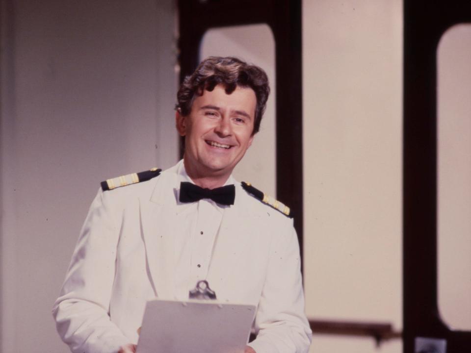 Fred Grandy, clutching a clipboard in his iconic role "The Love Boat" character Burl "Gopher" Smith, guest stars on the ABC television special 'The ABC All-Star Spectacular'.