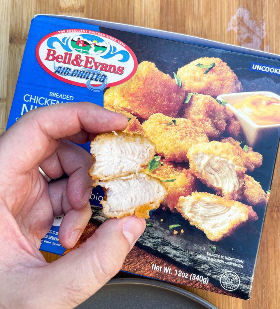 While the quality of that fresh-tasting chicken was discernably high, the flavor didn't impress me. I found these nuggets to be entirely lacking in the flavor department and incredibly underseasoned. So much so, in fact, that it had that borderline-questionable unseasoned chicken taste. You know, when you bite into a piece of chicken that really has no additional seasoning added and you think to yourself: 